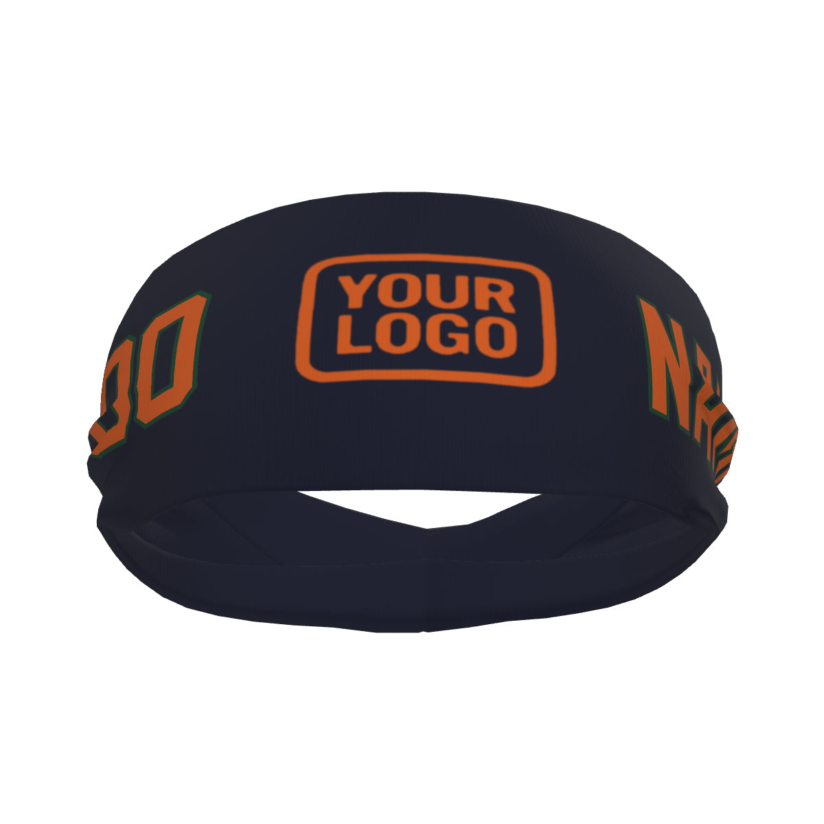 Maßgeschneidertes Stahlblau Orange Sport Stirnband