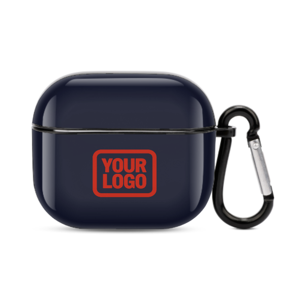 Maßgeschneidertes Stahlblau Orangerot AirPods-Hülle (3. Generation)