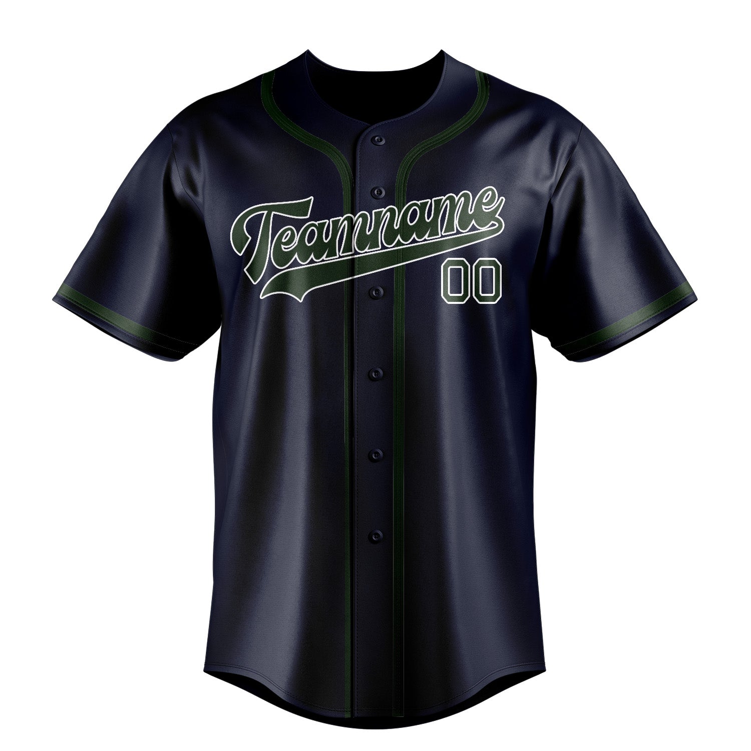 Benutzerdefiniertes Professionelles Stahlblau Tannengrün Baseballtrikot