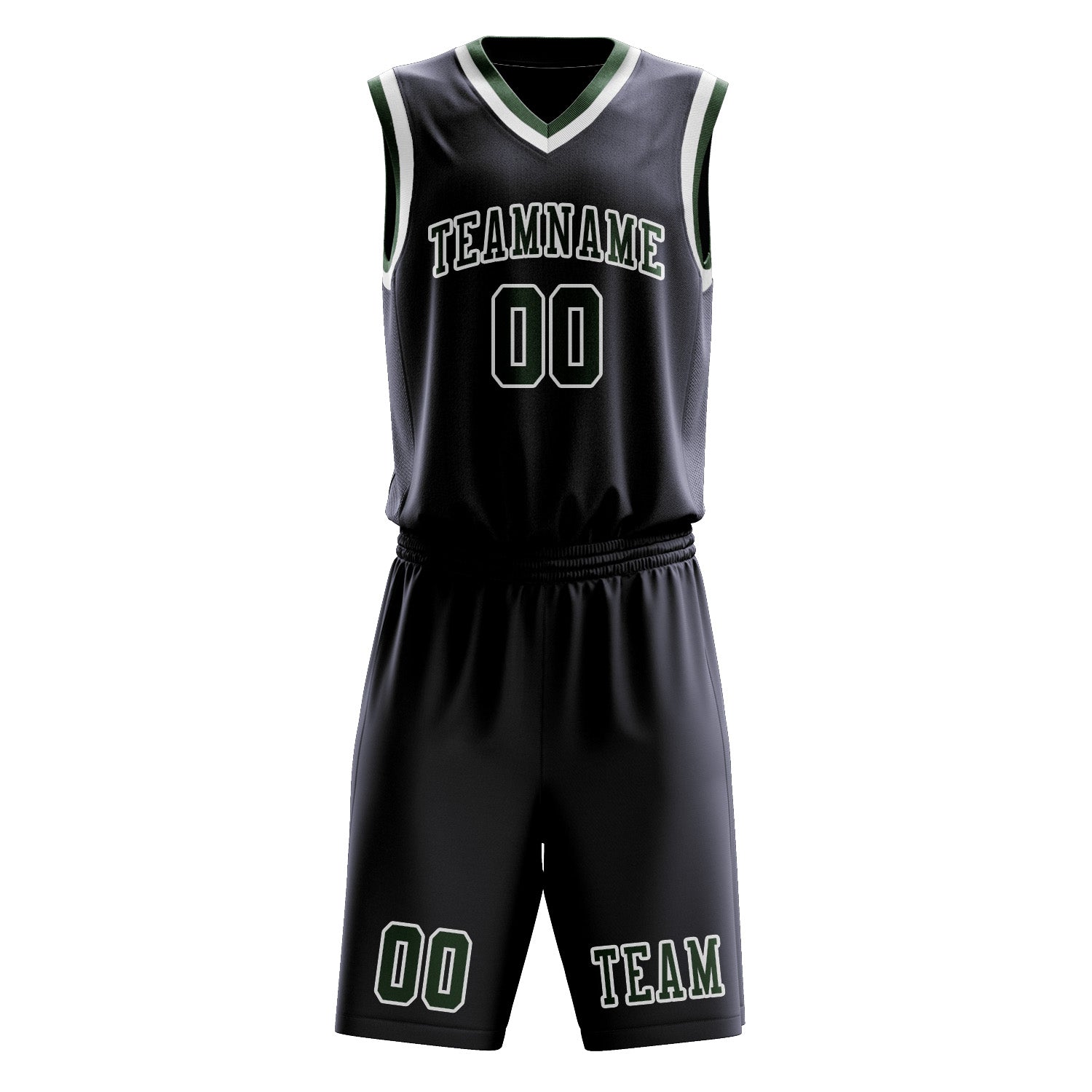 Benutzerdefiniertes Professionelles Stahlblau Tannengrün Basketballtrikot-Set