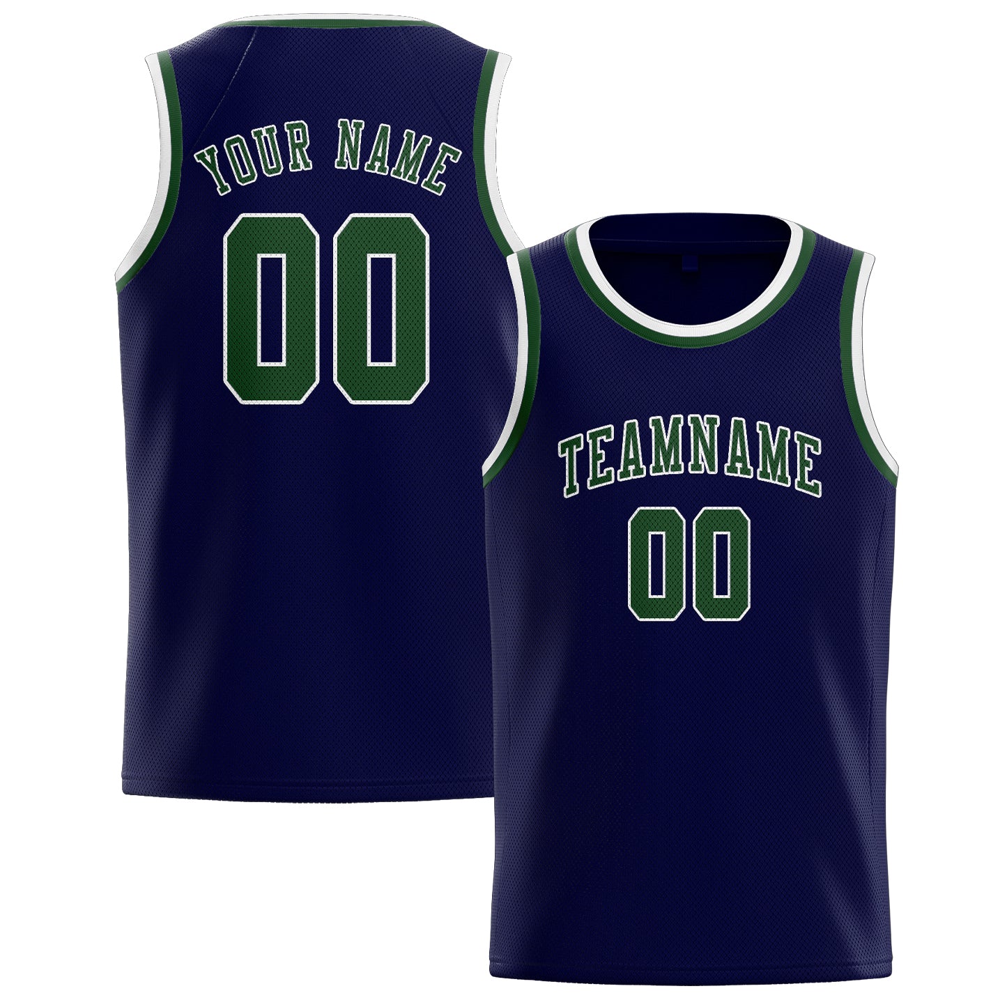 Benutzerdefiniertes Professionelles Stahlblau Tannengrün Basketballtrikot