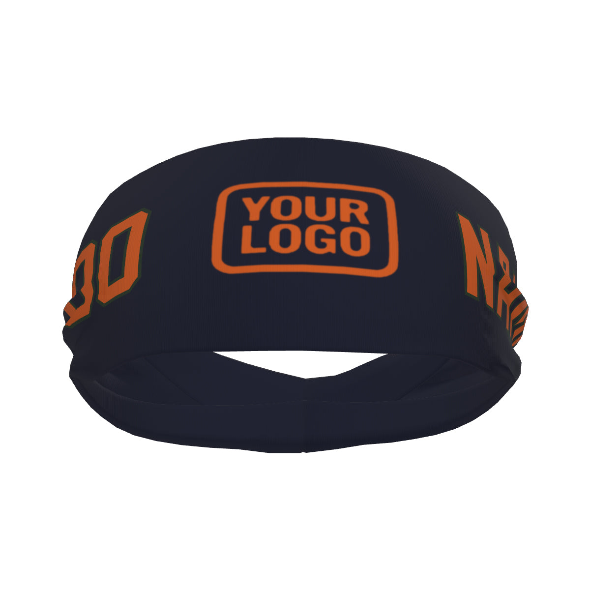 Maßgeschneidertes Stahlblau Orange Sport Stirnband