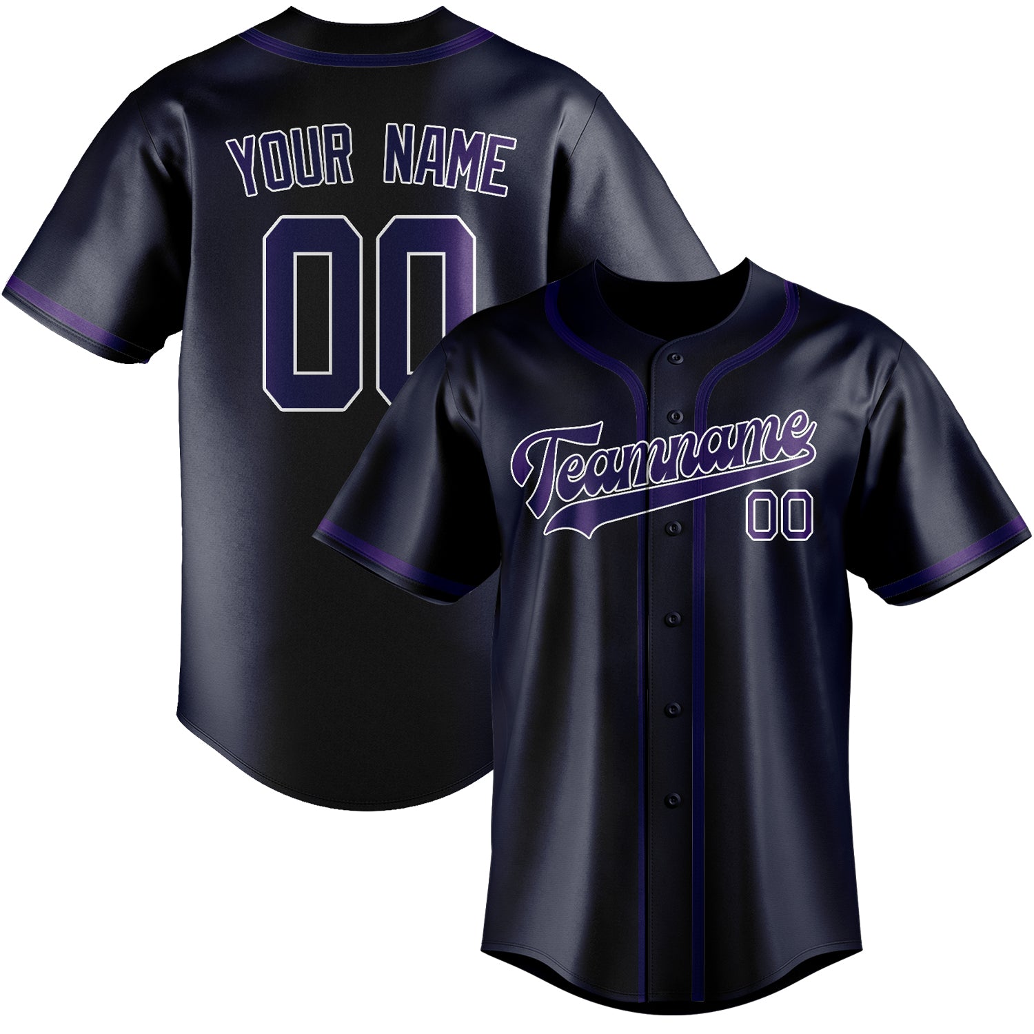 Benutzerdefiniertes Professionelles Stahlblau Lila Baseballtrikot