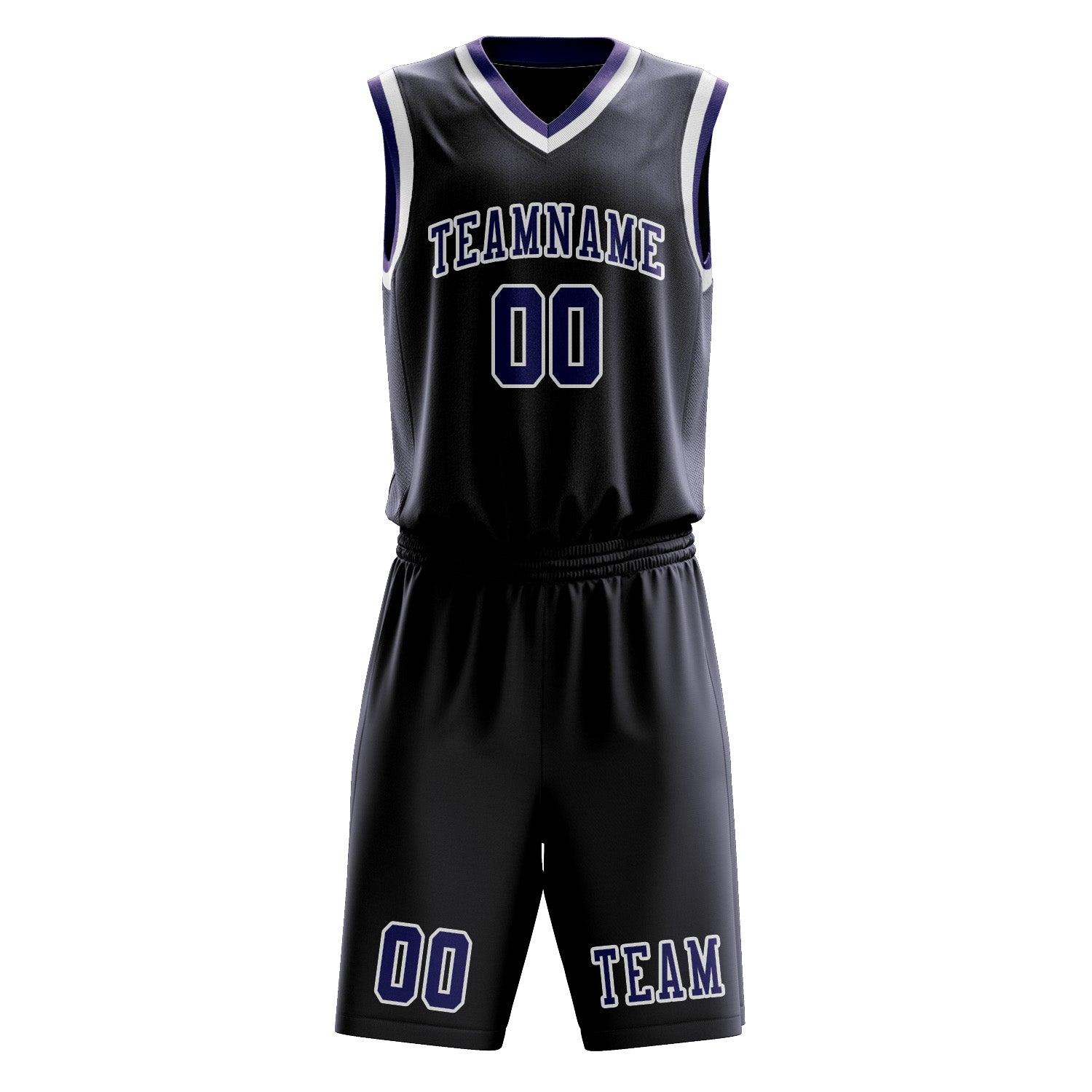 Benutzerdefiniertes Professionelles Stahlblau Lila Basketballtrikot-Set