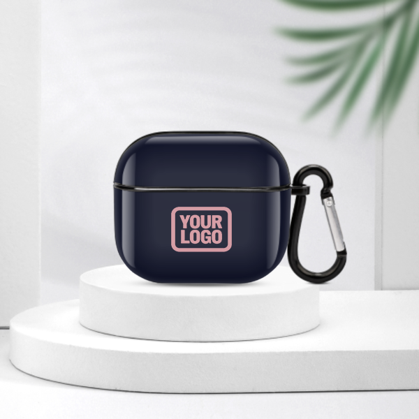 Maßgeschneidertes Stahlblau Rosa AirPods-Hülle (3. Generation)