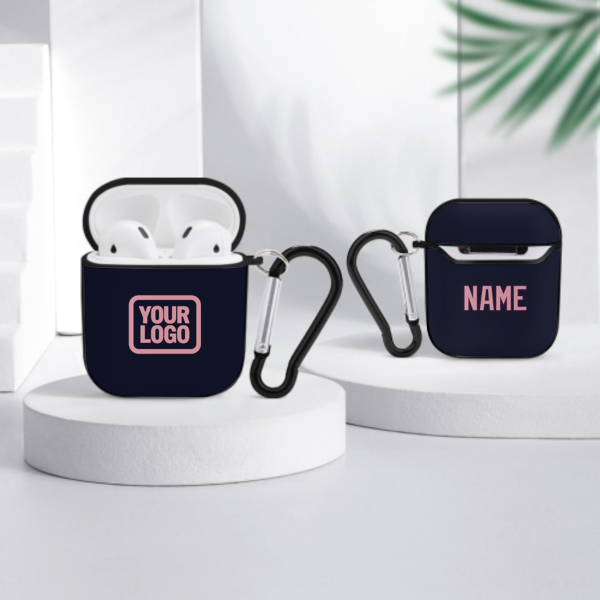 Maßgeschneidertes Stahlblau Rosa AirPods-Hülle