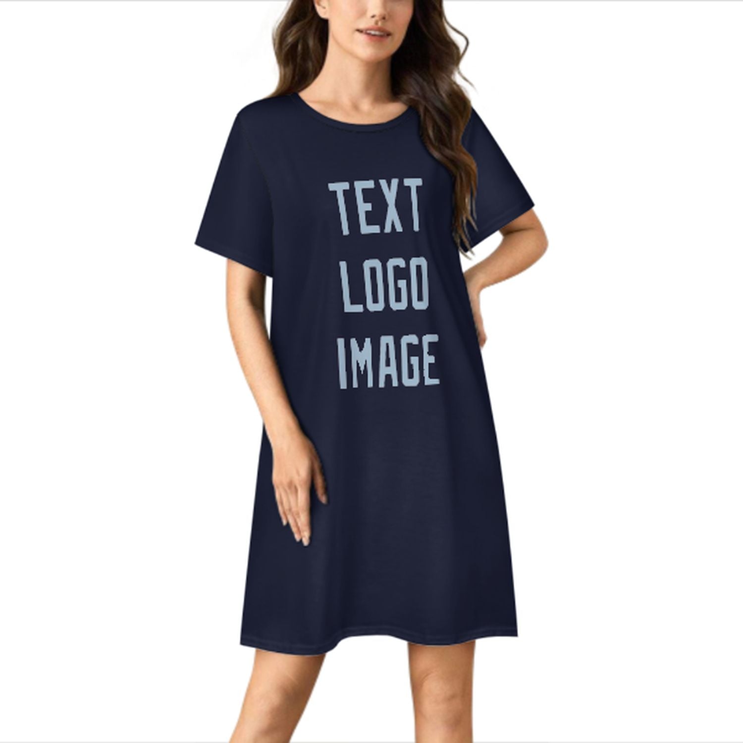 Camicia da notte su misura blu acciaio azzurro
