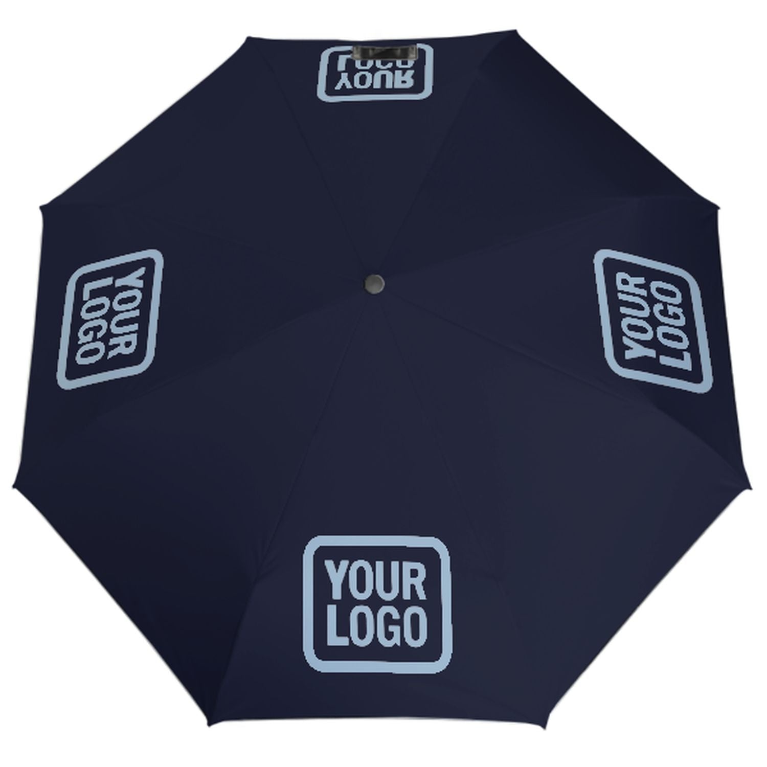 Maßgeschneidertes Stahlblau Hellblau Automatik-Regenschirm