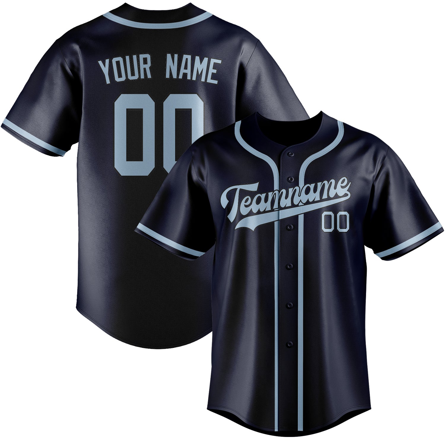 Benutzerdefiniertes Professionelles Stahlblau Hellblau Baseballtrikot