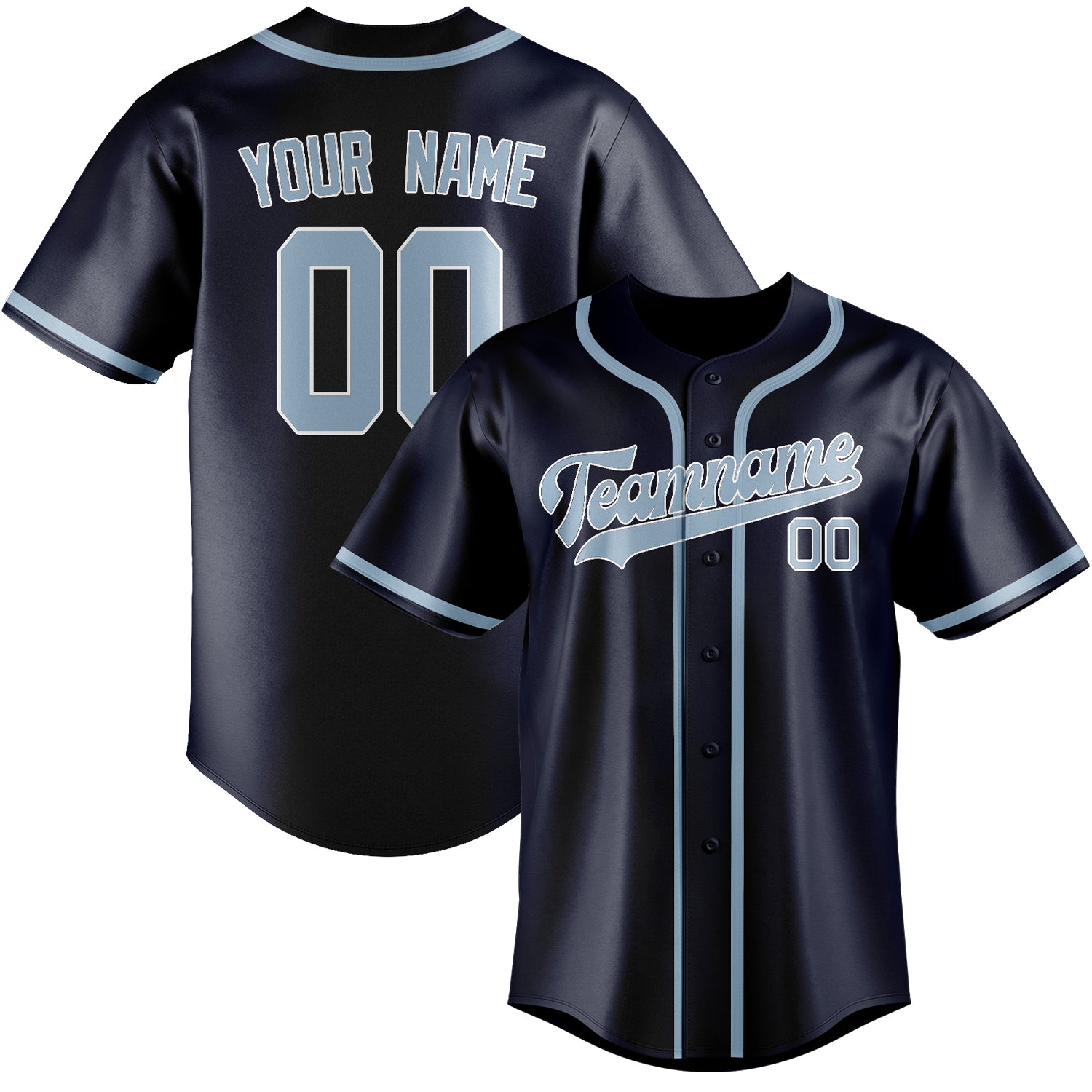 Benutzerdefiniertes Professionelles Stahlblau Hellblau Baseballtrikot