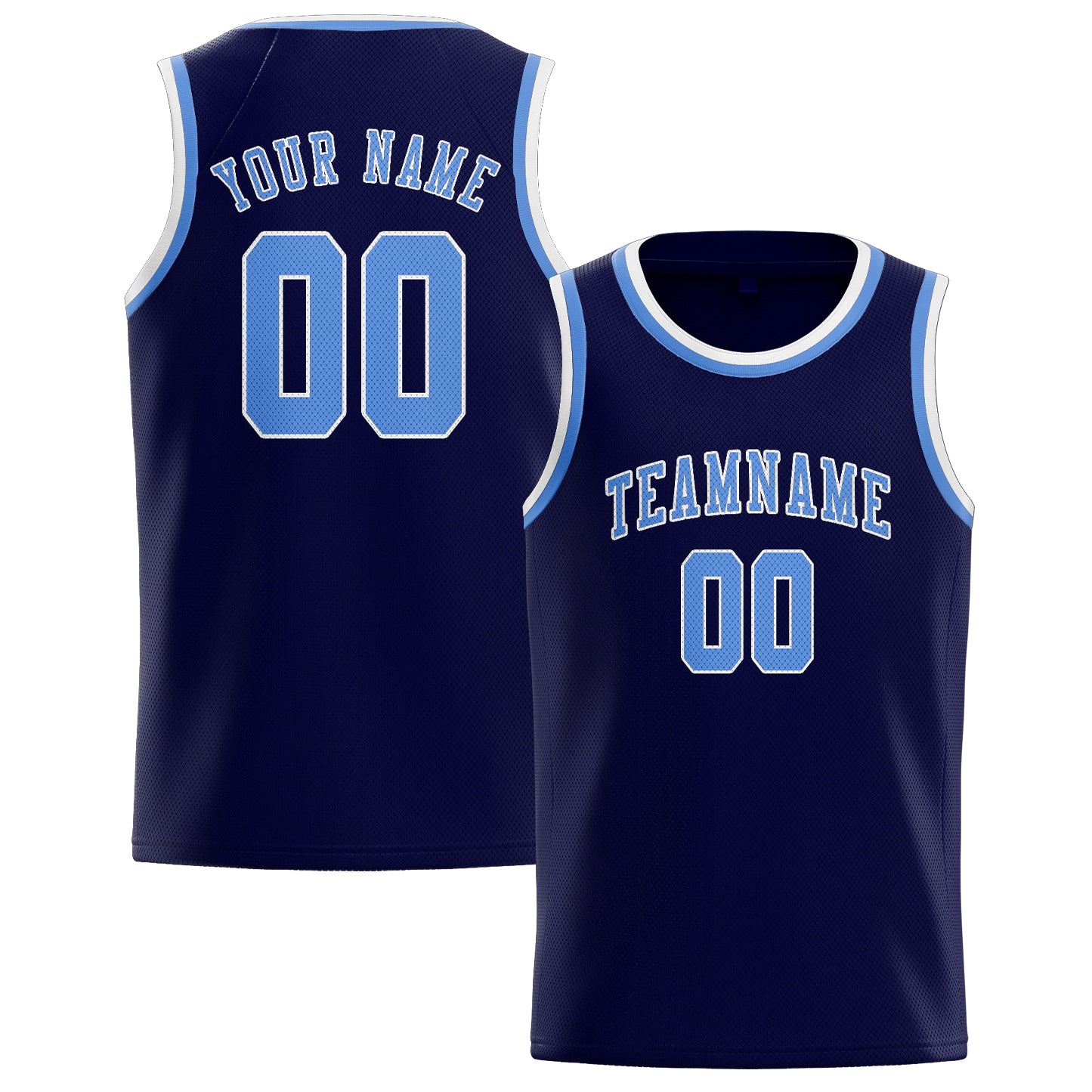 Benutzerdefiniertes Professionelles Stahlblau Hellblau Basketballtrikot