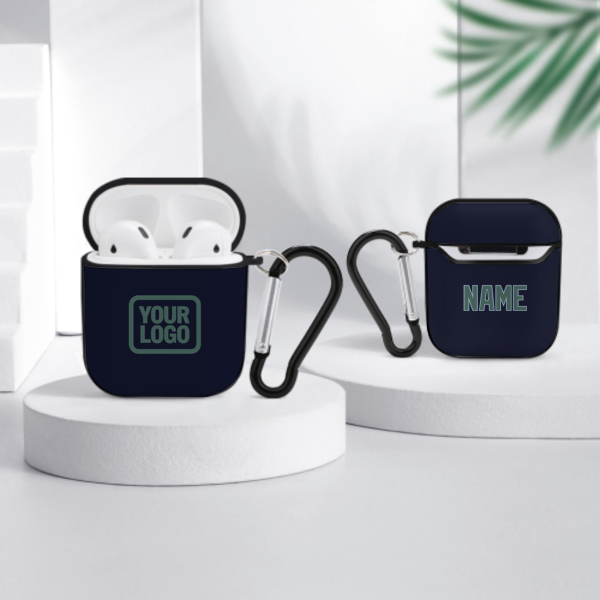 Maßgeschneidertes Stahlblau Blaugrün AirPods-Hülle