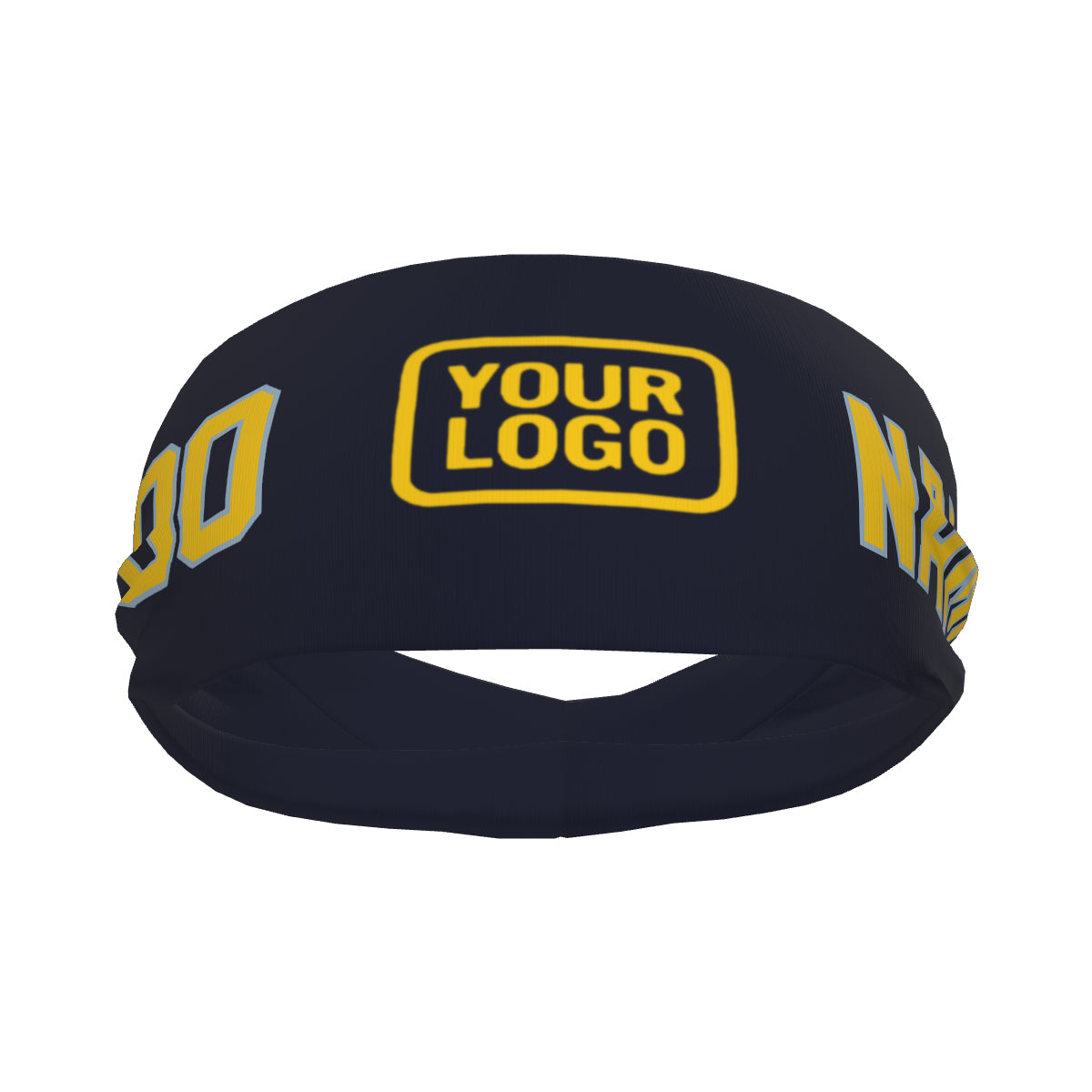 Maßgeschneidertes Stahlblau Gold Sport Stirnband