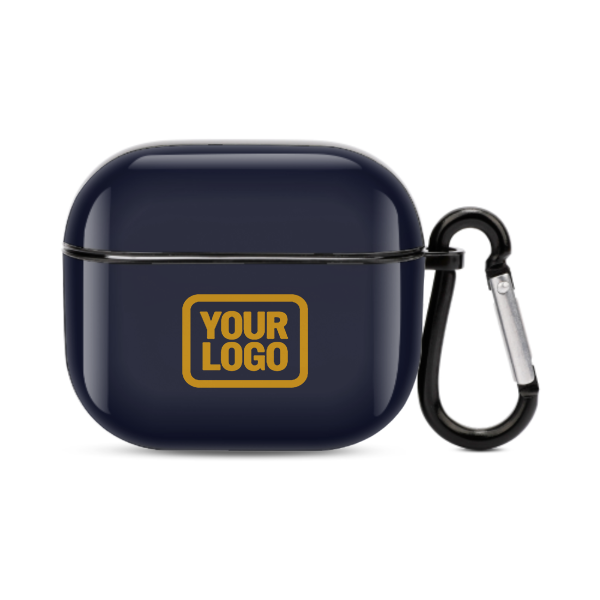 Maßgeschneidertes Stahlblau Gelb AirPods-Hülle (3. Generation)