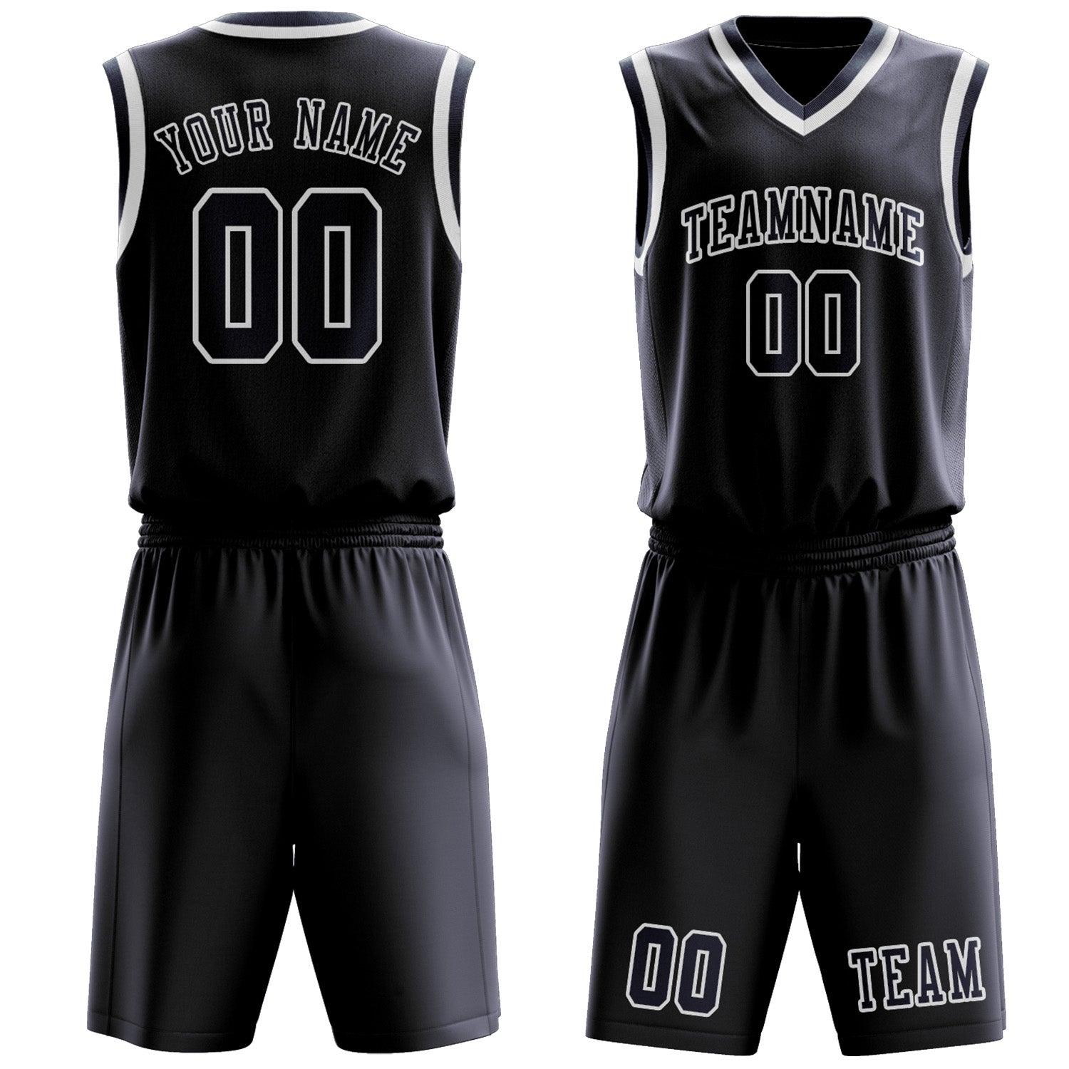 Benutzerdefiniertes Professionelles Stahlblau Marineblau Basketballtrikot-Set