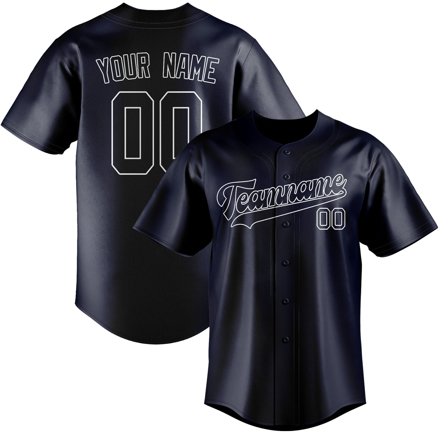 Benutzerdefiniertes Professionelles Stahlblau Weiß Baseballtrikot