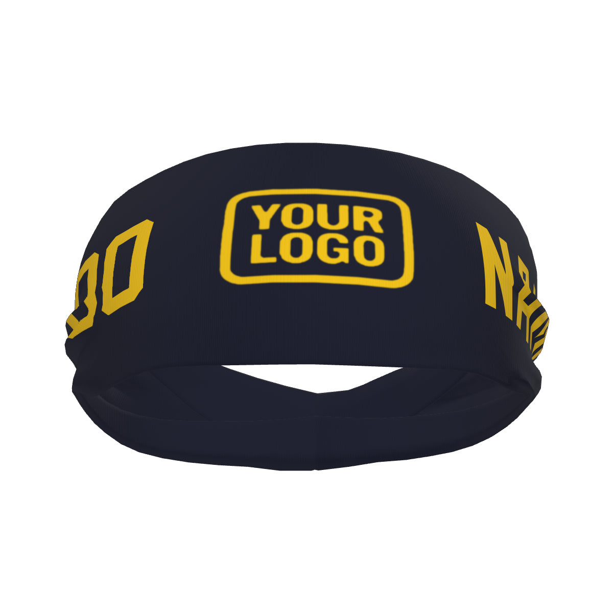 Maßgeschneidertes Stahlblau Gold Sport Stirnband