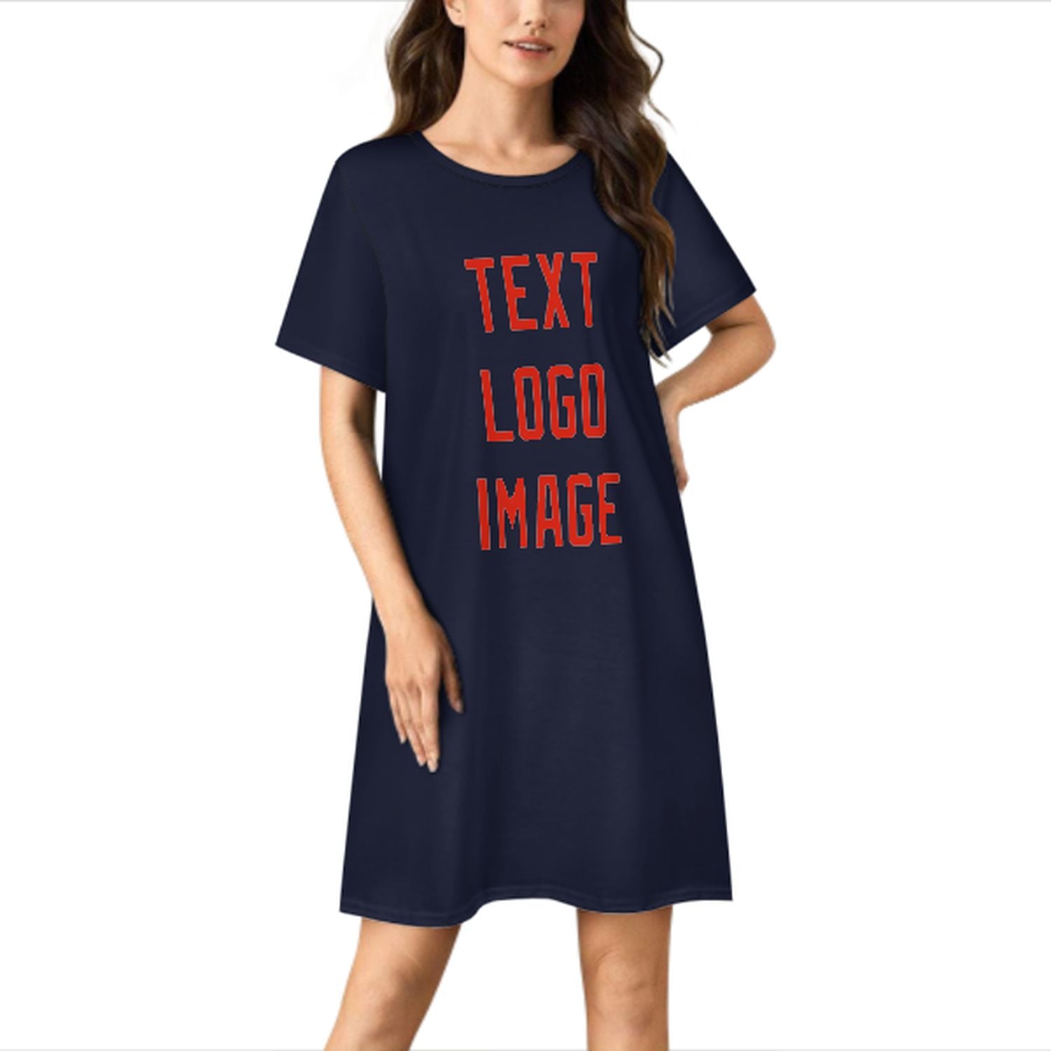 Camicia da notte su misura blu acciaio arancione rosso