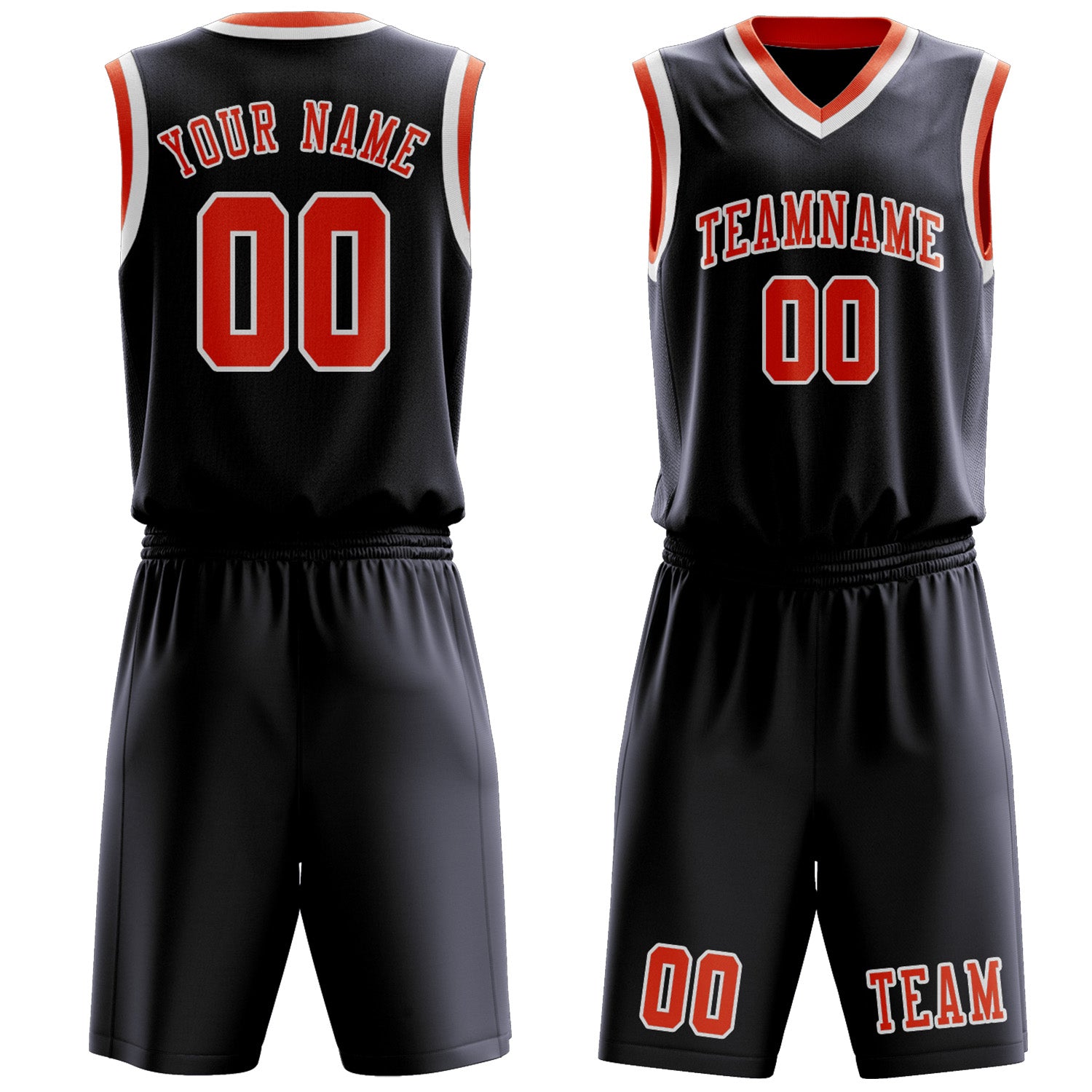 Benutzerdefiniertes Professionelles Stahlblau Orangerot Basketballtrikot-Set