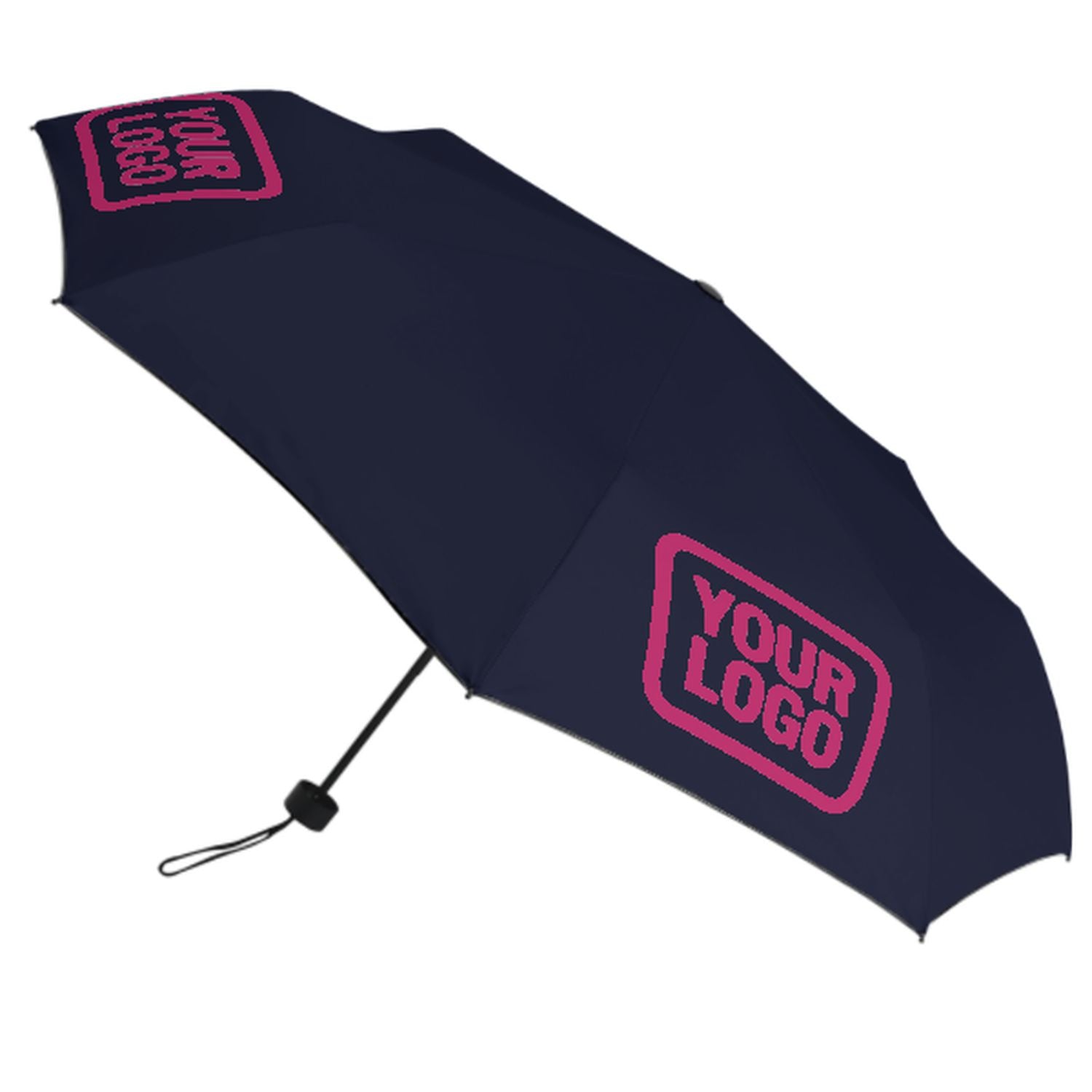 Maßgeschneidertes Stahlblau Rosarot Automatik-Regenschirm