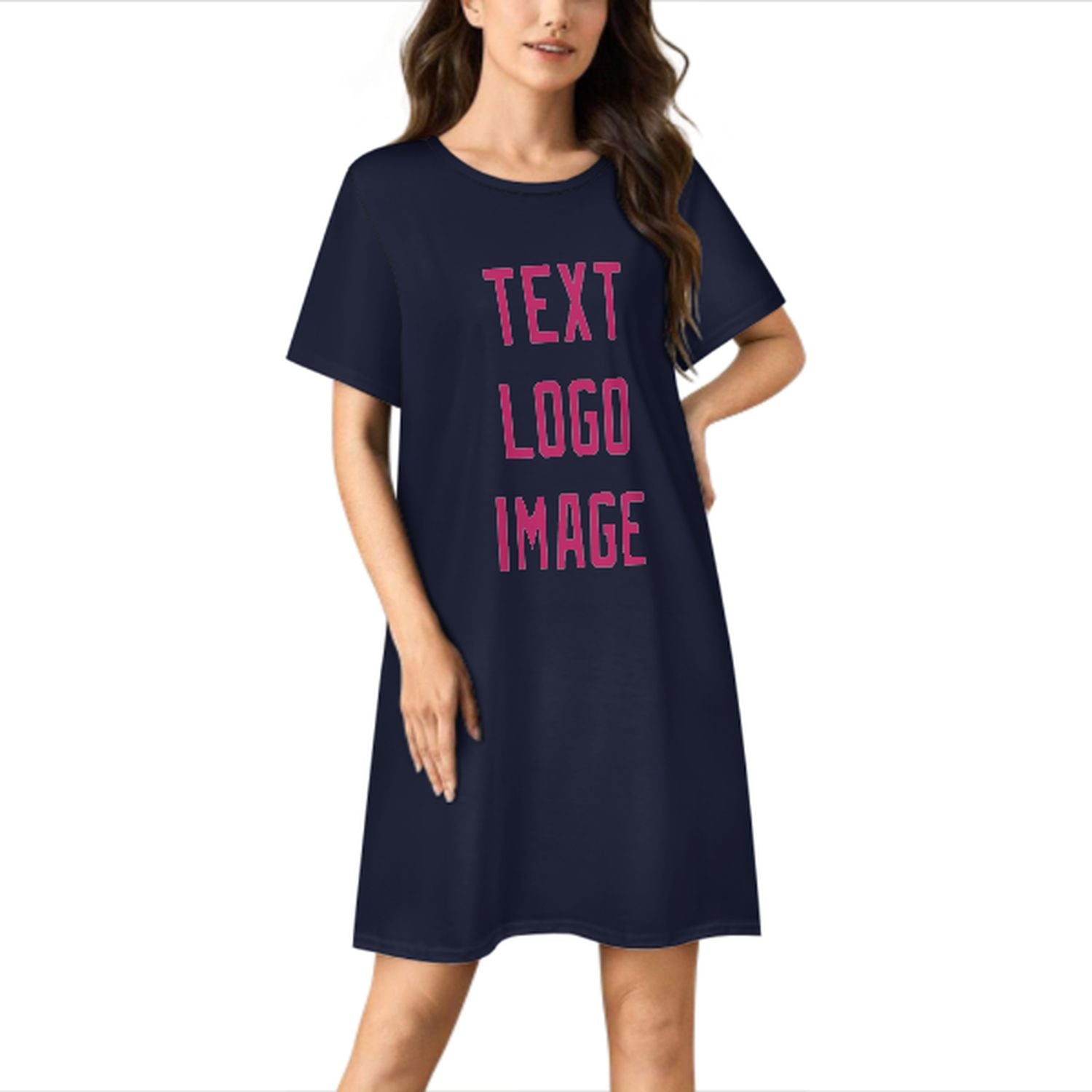 Camicia da notte rosa blu acciaio su misura