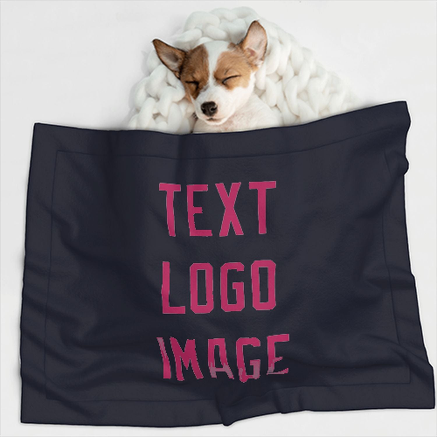 Coperta personalizzata per animali domestici blu acciaio rosa e rossa