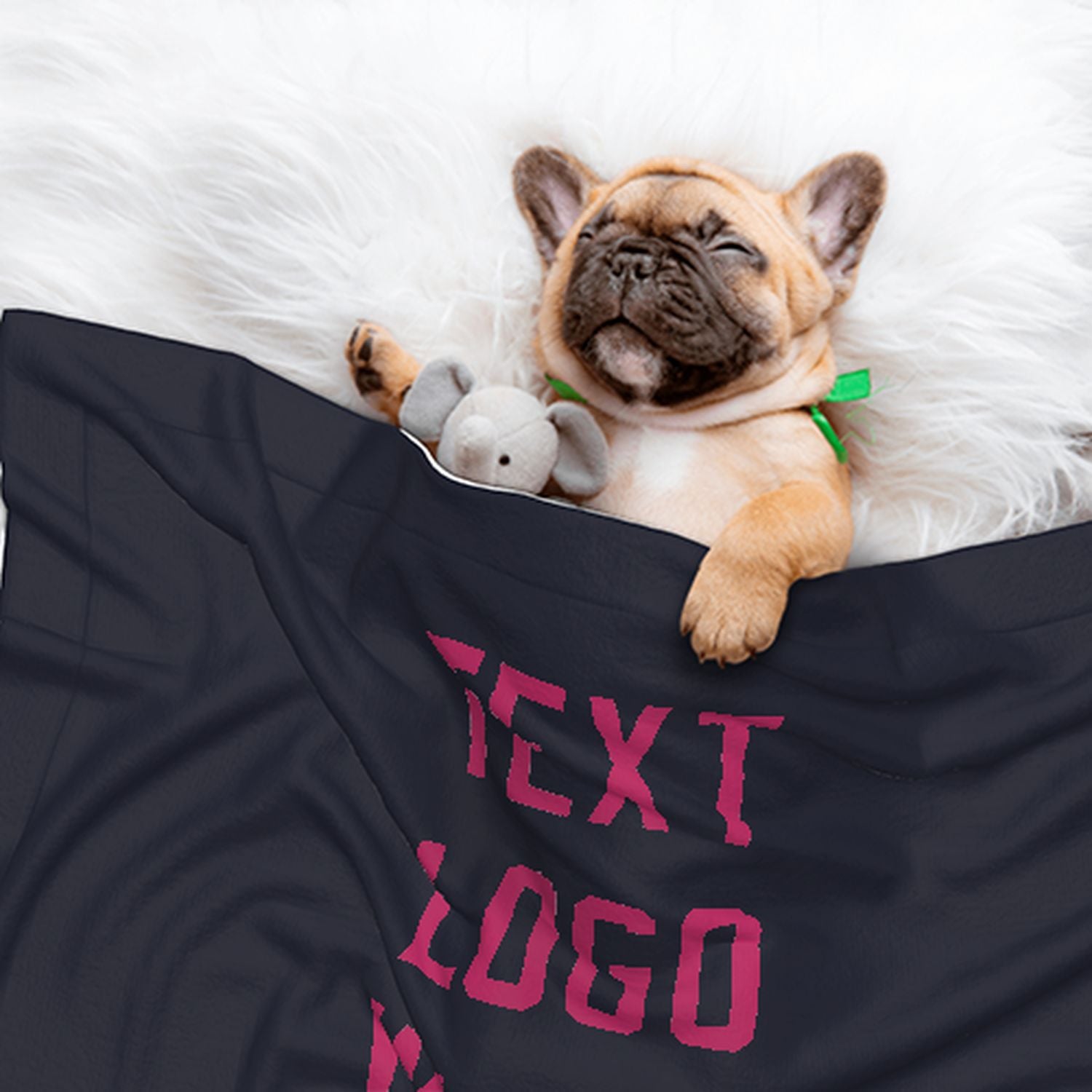 Coperta personalizzata per animali domestici blu acciaio rosa e rossa