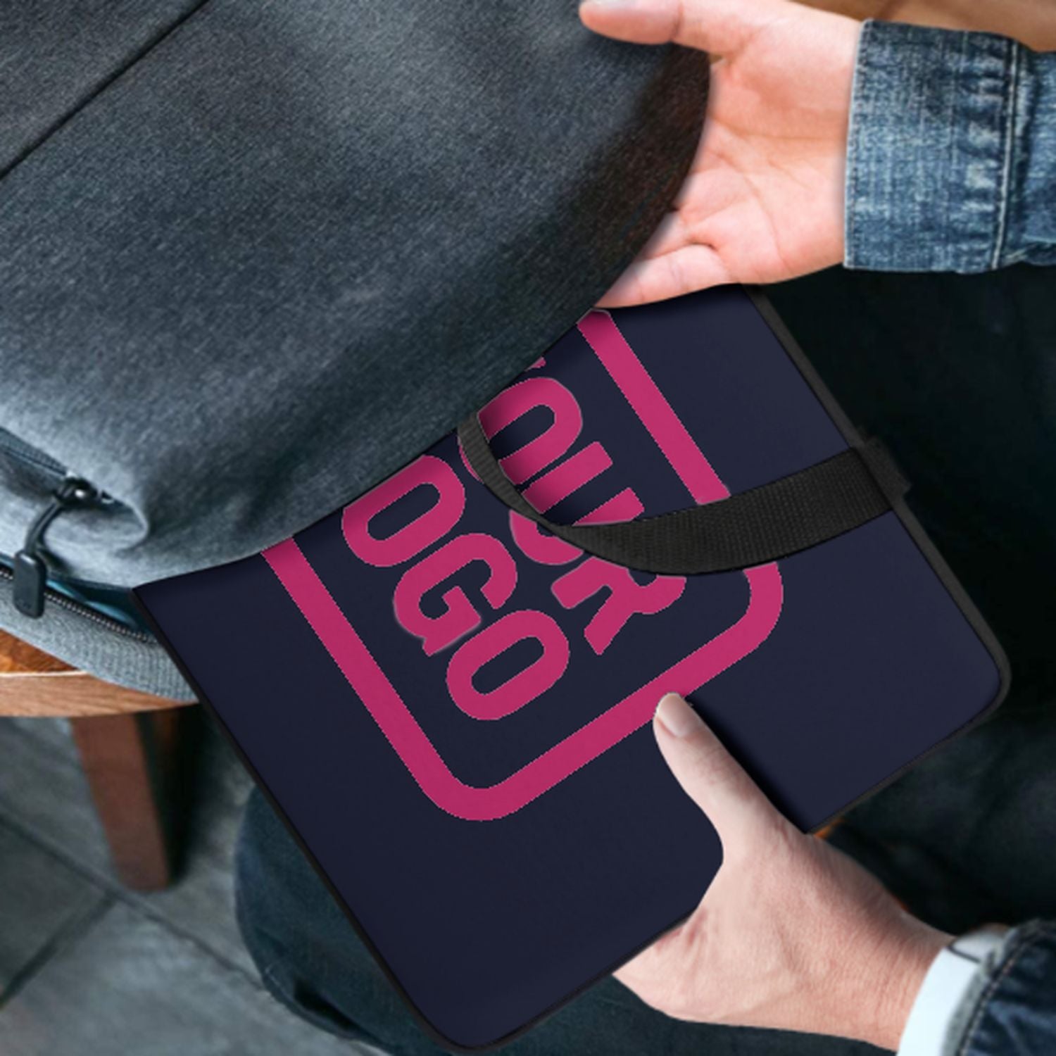 Maßgeschneidertes Stahlblau Pink Laptop Tasche