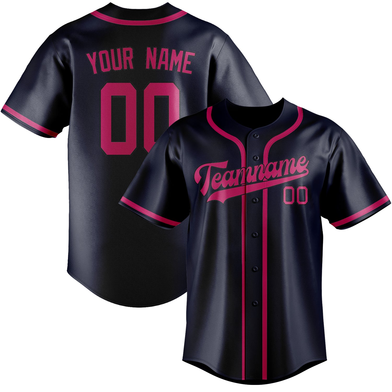 Benutzerdefiniertes Professionelles Stahlblau Rosarot Baseballtrikot