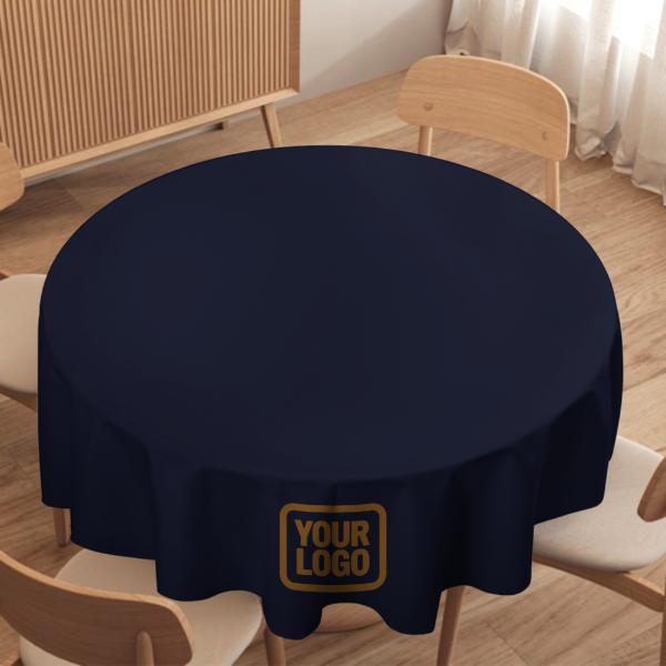 Maßgeschneidertes Stahlblau Khaki Runde Tischdecke