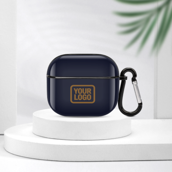 Maßgeschneidertes Stahlblau Khaki AirPods-Hülle (3. Generation)