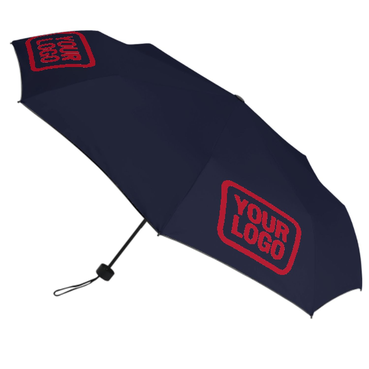 Maßgeschneidertes Stahlblau Rot Automatik-Regenschirm