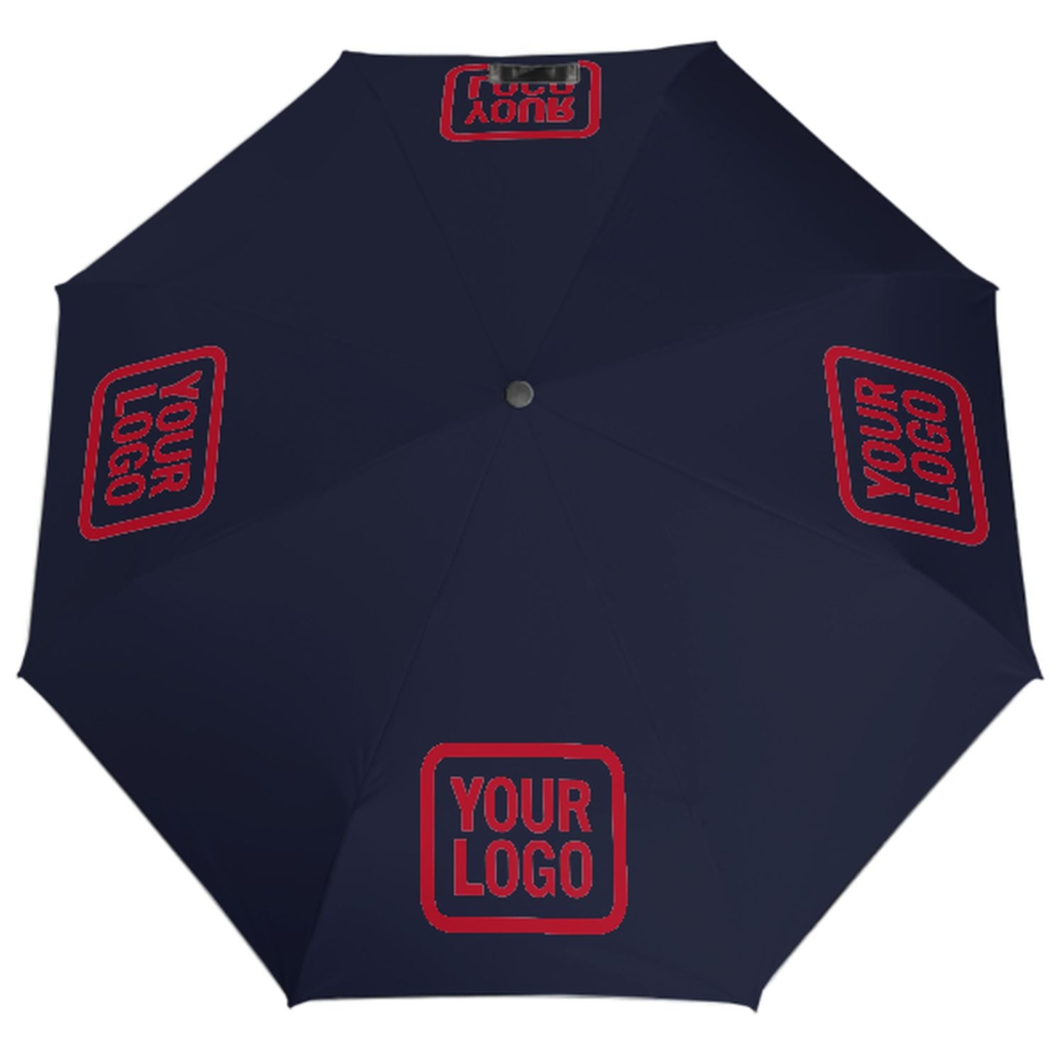 Maßgeschneidertes Stahlblau Rot Automatik-Regenschirm
