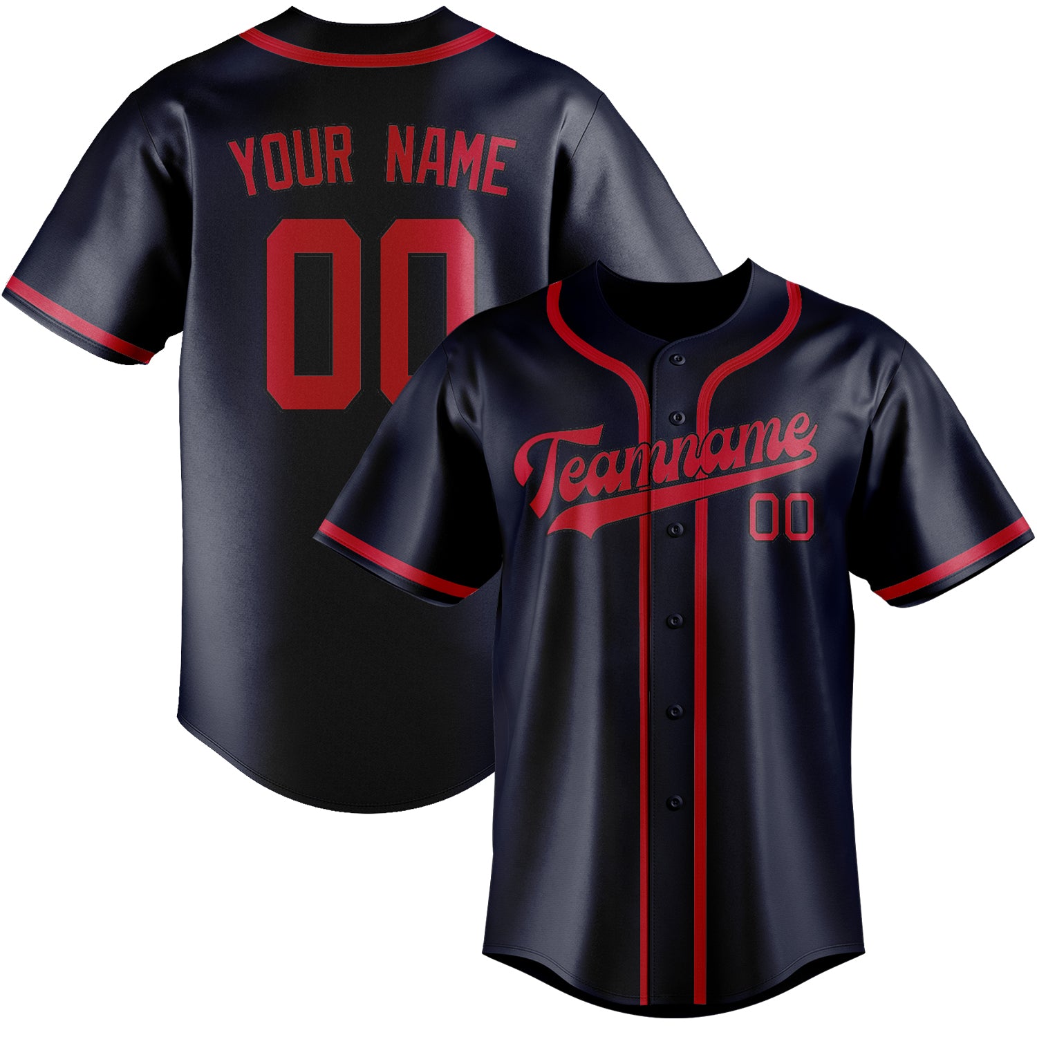 Benutzerdefiniertes Professionelles Stahlblau Rot Baseballtrikot