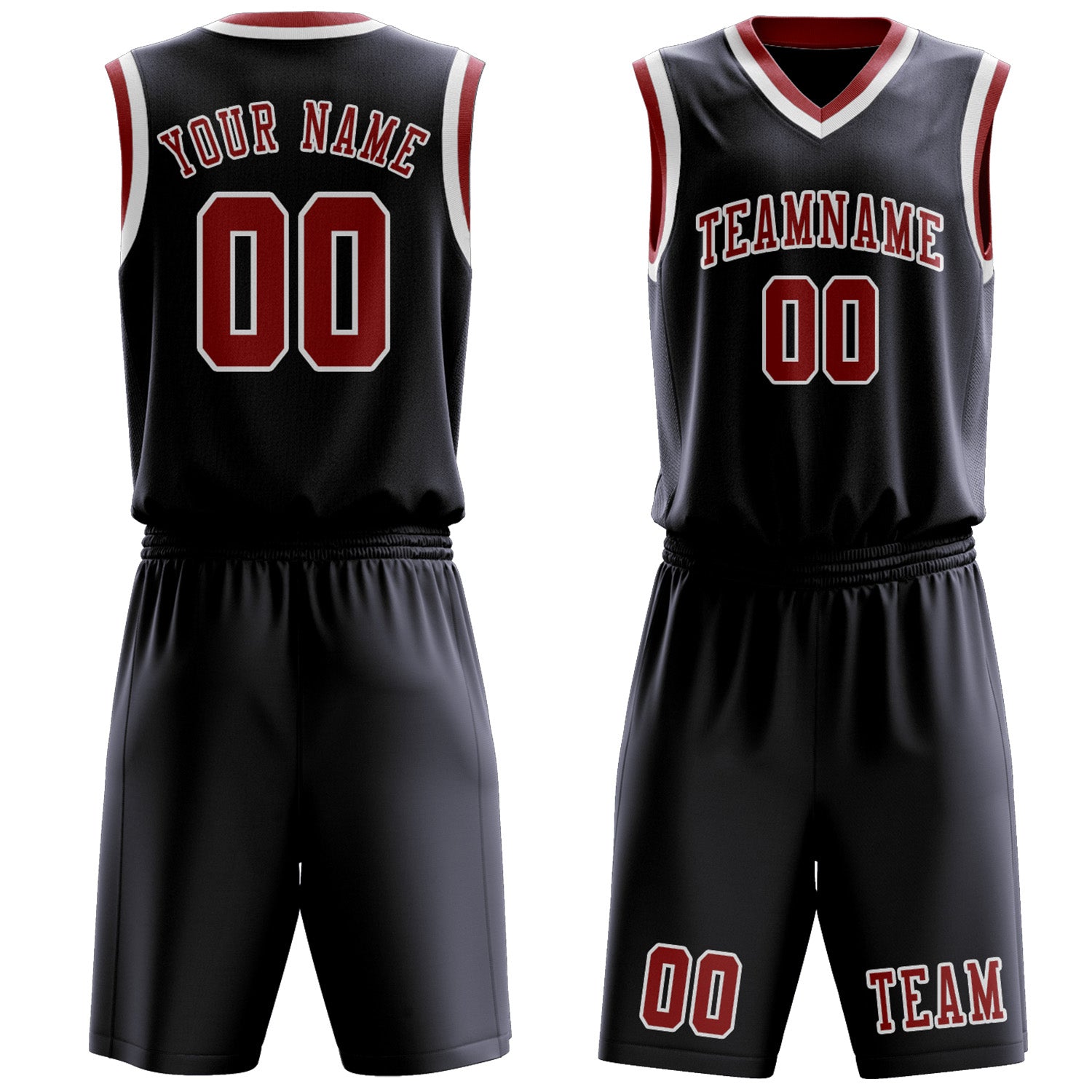 Benutzerdefiniertes Professionelles Stahlblau Rot Basketballtrikot-Set