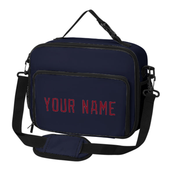 Maßgeschneidertes Stahlblau Crimson Red Lunch-Tasche