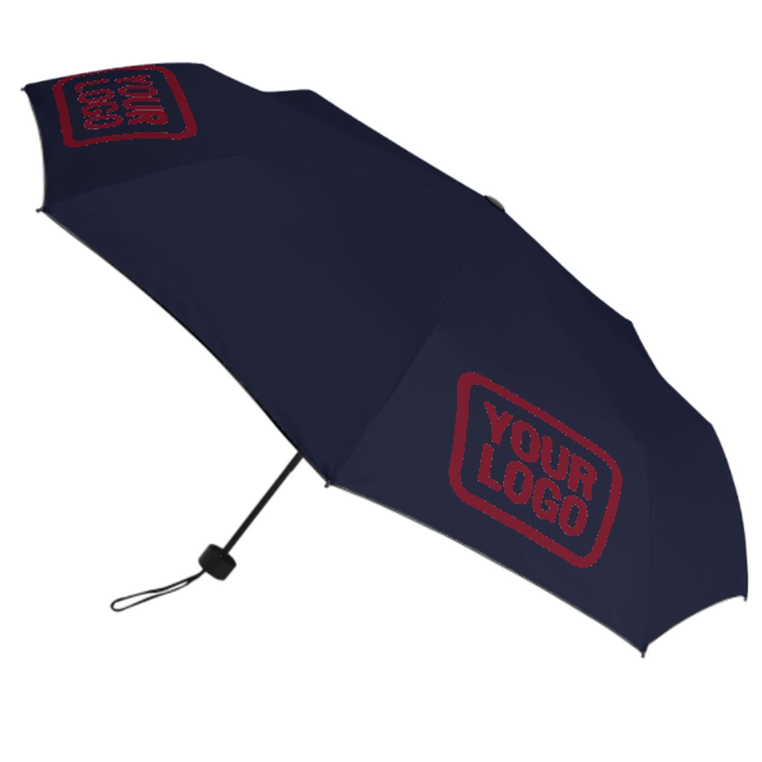 Maßgeschneidertes Stahlblau Karmesinrot Automatik-Regenschirm