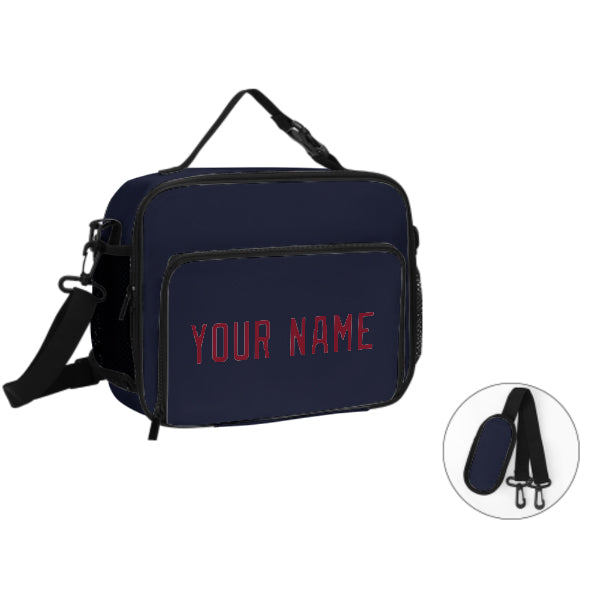 Maßgeschneidertes Stahlblau Crimson Red Lunch-Tasche
