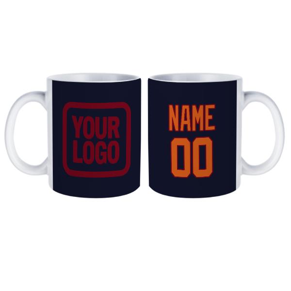 Maßgeschneidertes Stahlblau Orange Becher