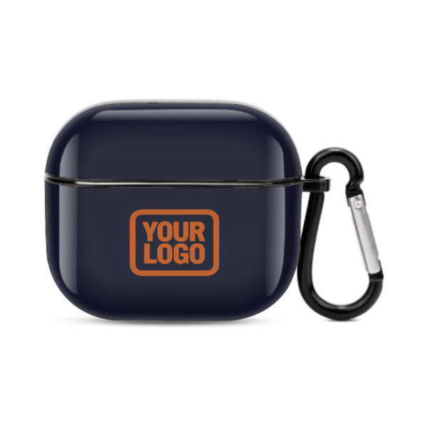 Maßgeschneidertes Stahlblau Orange AirPods-Hülle (3. Generation)