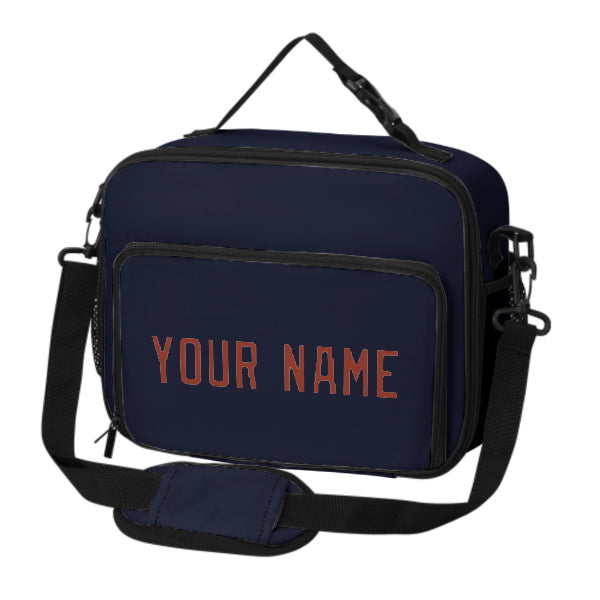 Maßgeschneidertes Stahlblau Coral Red Lunch-Tasche