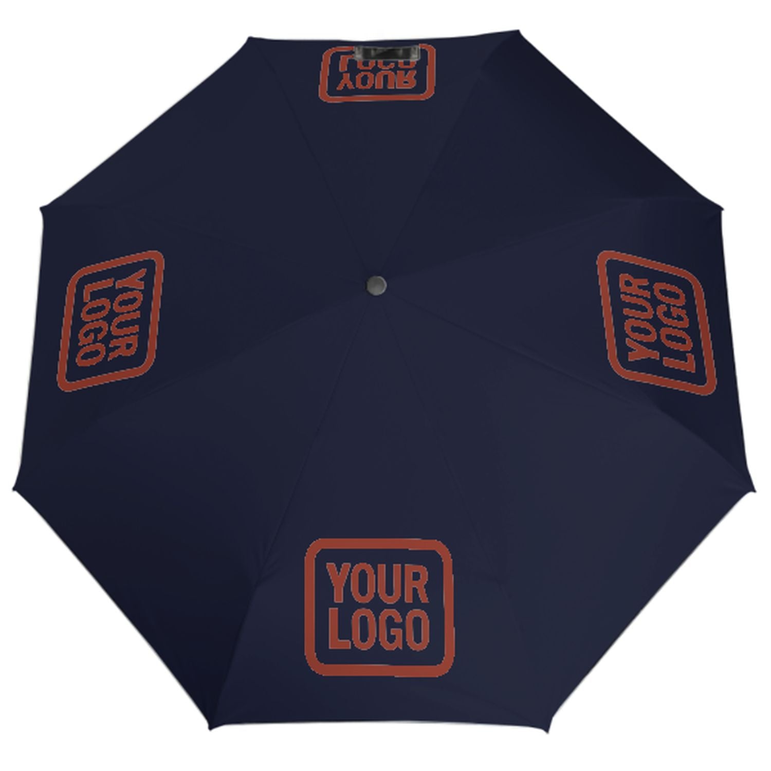 Maßgeschneidertes Stahlblau Korallenrot Automatik-Regenschirm