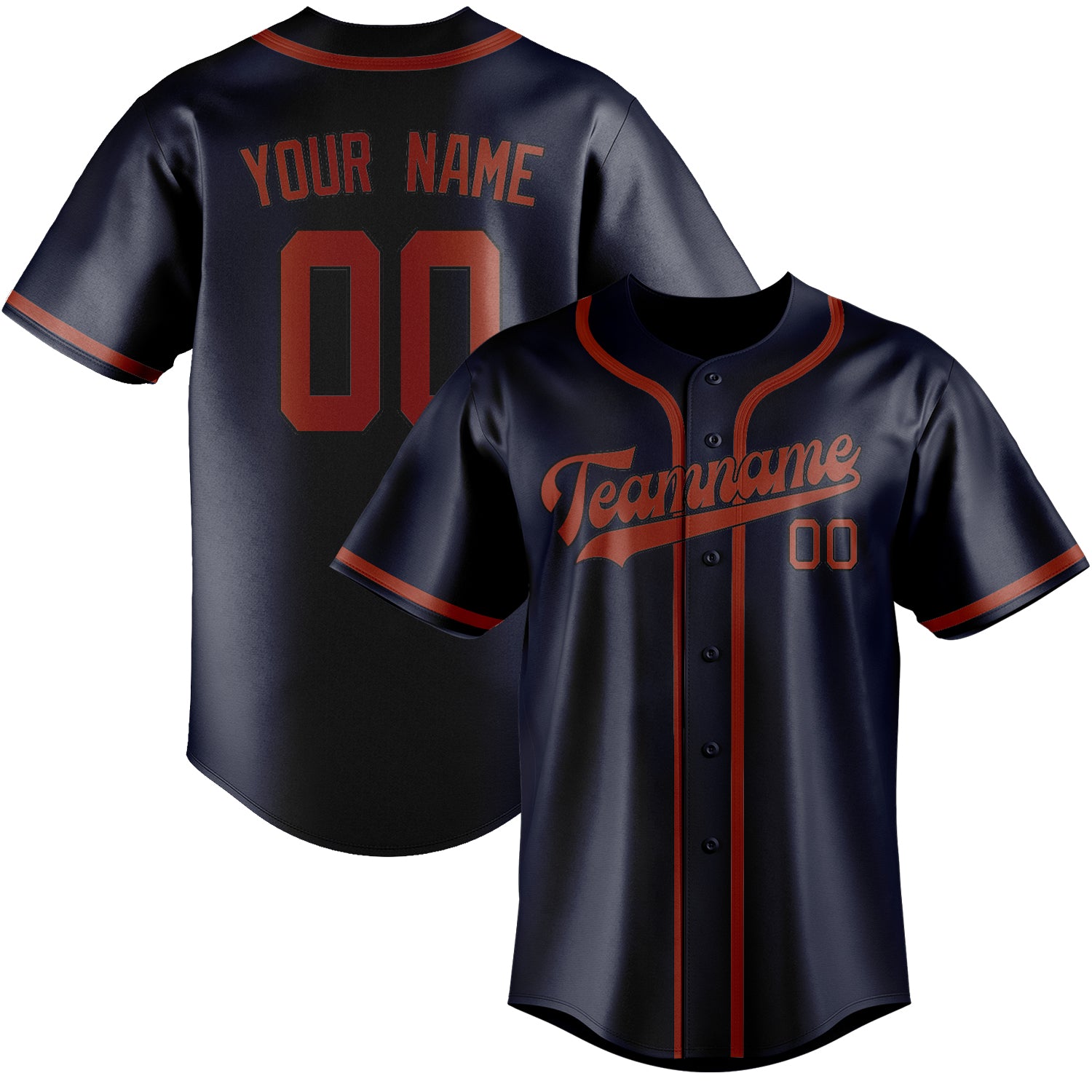 Benutzerdefiniertes Professionelles Stahlblau Korallenrot Baseballtrikot