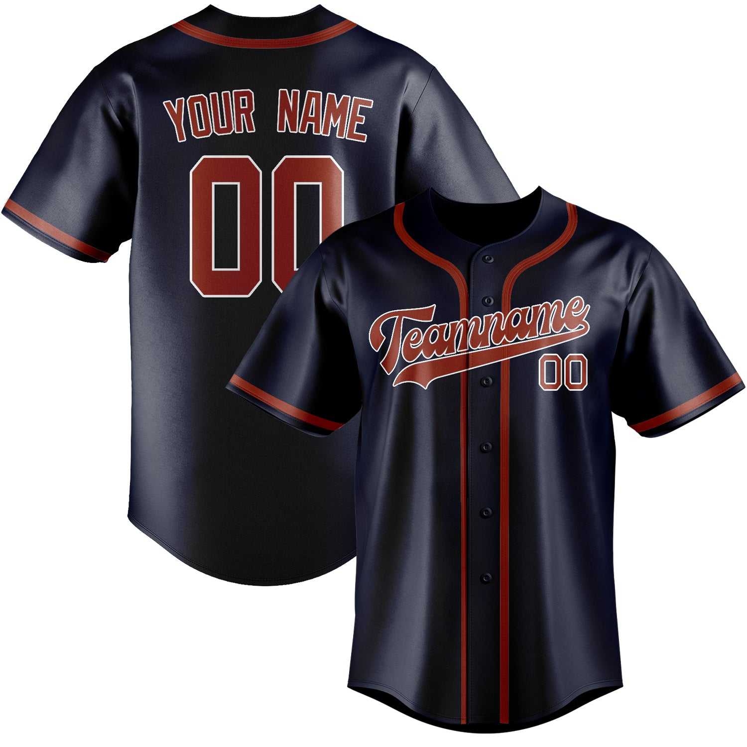 Benutzerdefiniertes Professionelles Stahlblau Korallenrot Baseballtrikot