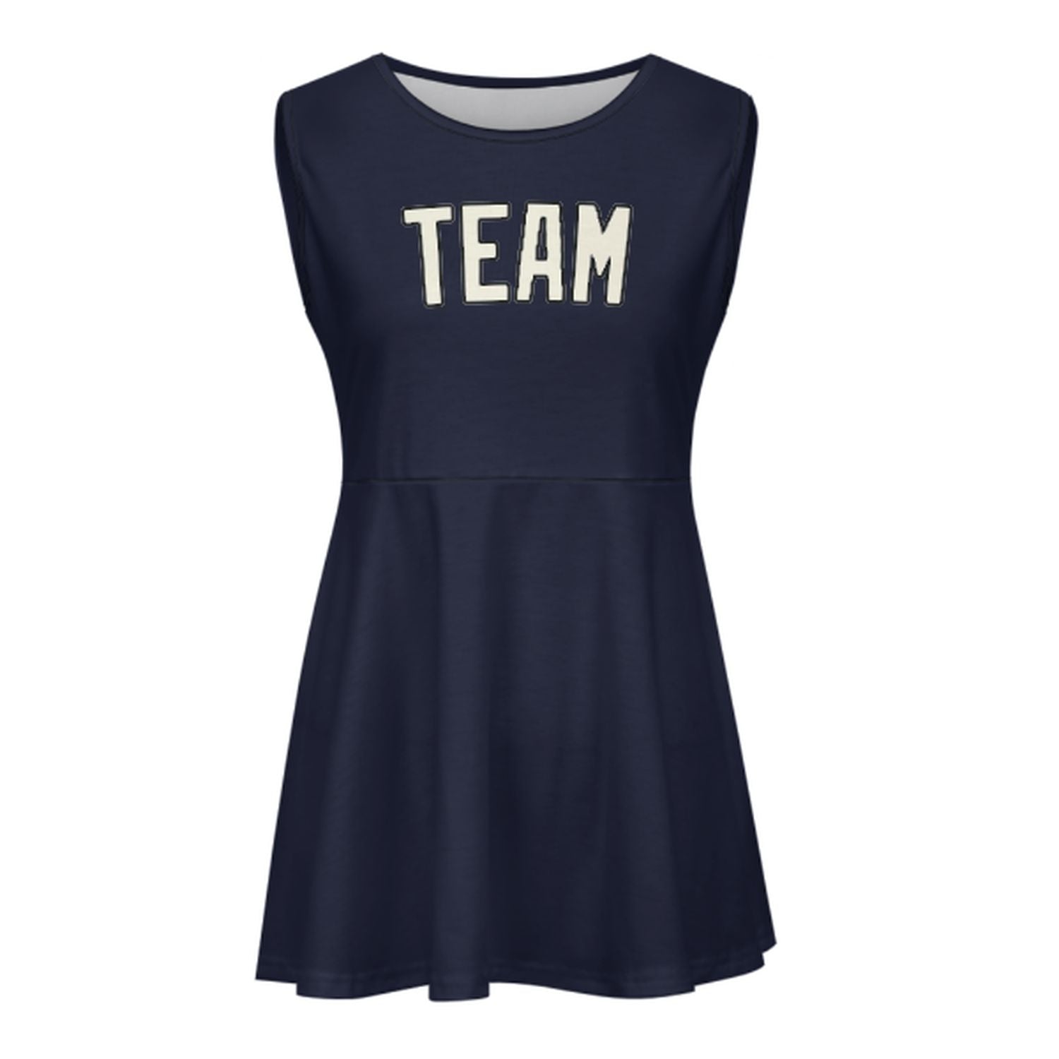 Maßgeschneidertes Stahlblau Beige Cheerleader-Kleid