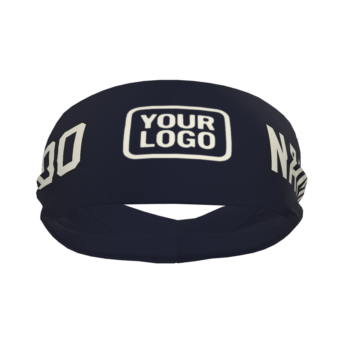 Maßgeschneidertes Stahlblau Beige Sport Stirnband