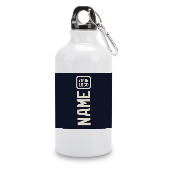 Maßgeschneidertes Stahlblau Beige Sportflasche