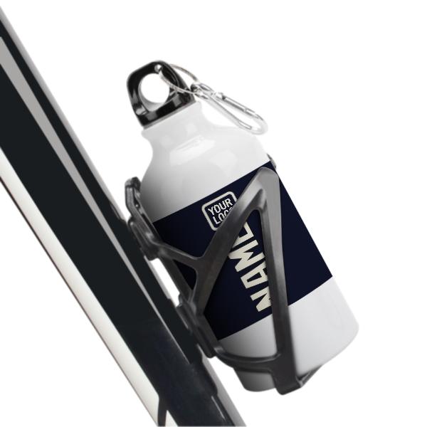 Maßgeschneidertes Stahlblau Beige Sportflasche