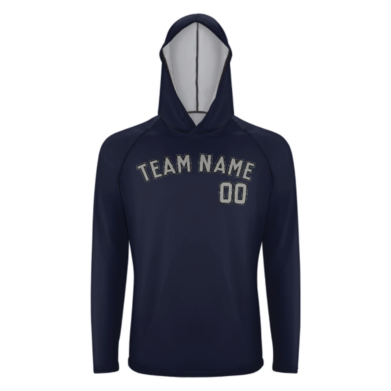 Maßgeschneidertes Stahlblau Grau UV-Hoodie