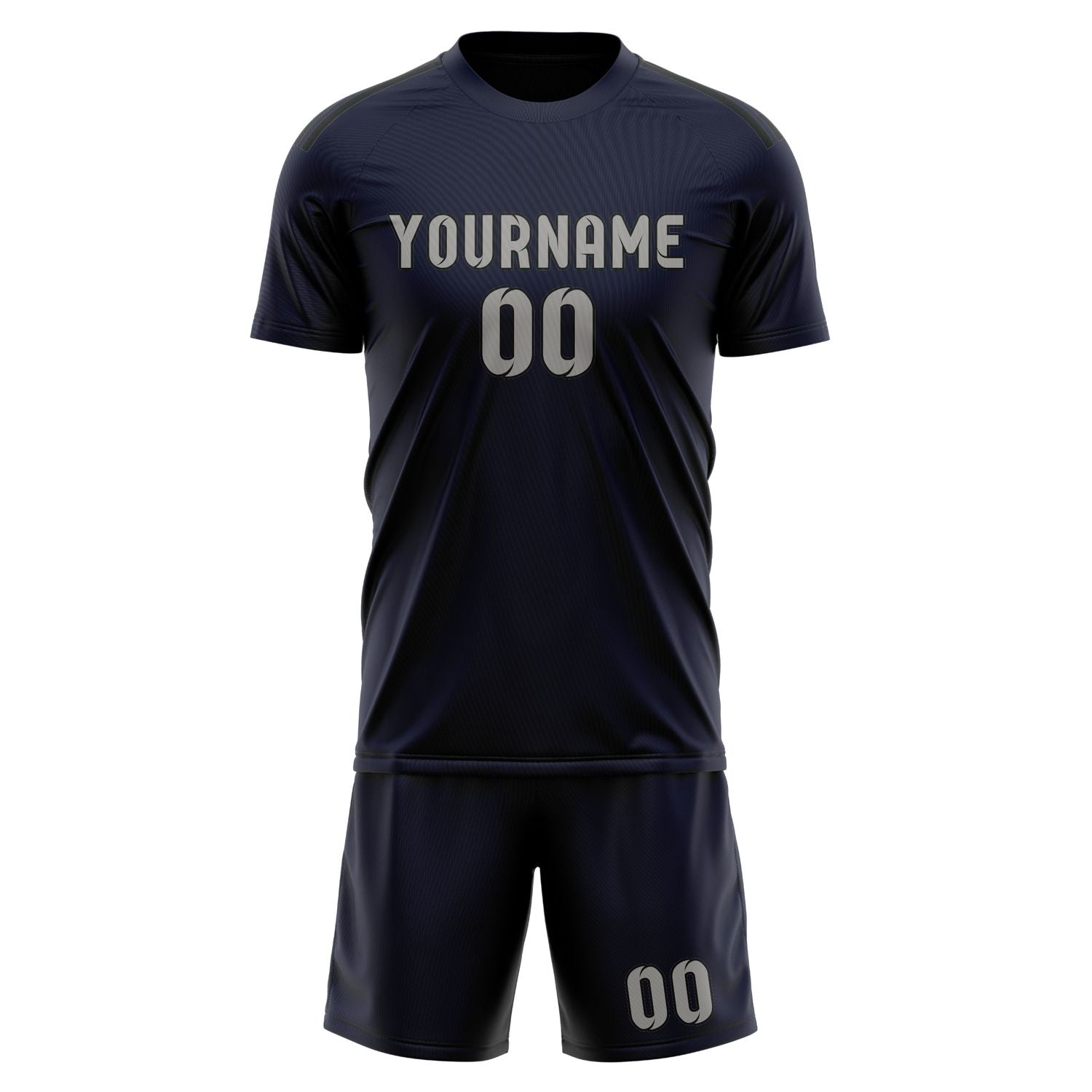 Maßgeschneidertes Professionelles Stahlblau Grau Fußballtrikot-Set